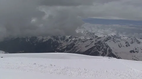 Mountains, snow and clouds Stock Footage 39538170