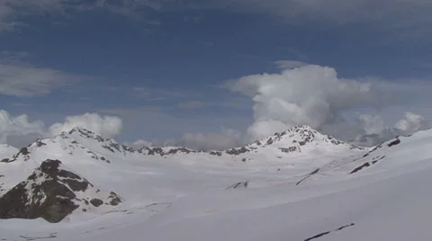 Mountains, snow and clouds Stock Footage 39538703