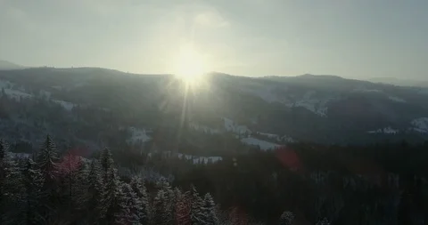 Mountains in the snow Stock Footage 85728073