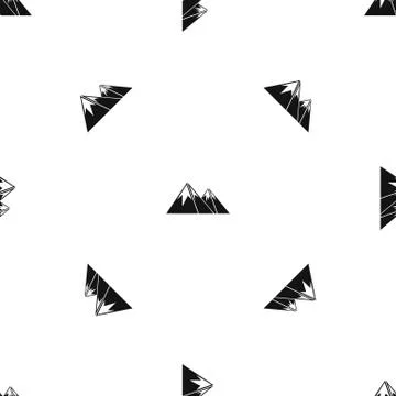 Mountains with snow pattern seamless black Stock Illustration