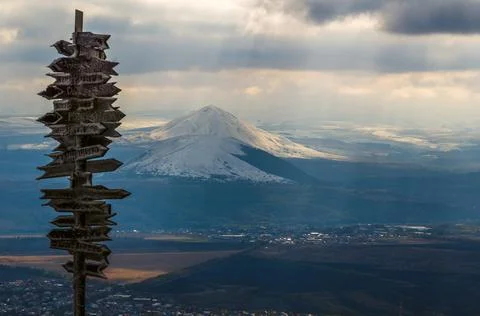 Mountains in a snow. Stock Photos