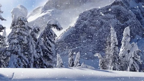 Mountains with Snowfall Video stock 162719014