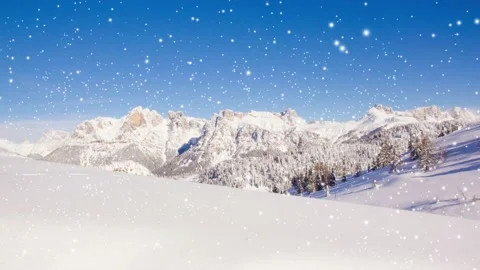 Mountains with Snowfall Video stock 163199098
