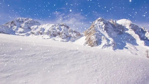 Mountains with Snowfall Video stock 163743067