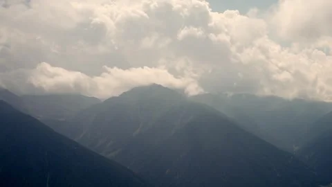 Mountains in South Tyrol with Passing Clouds over the Jagged Peaks Stock-Footage 331168408