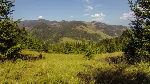 Mountains spruce and sky 動画素材 106458284