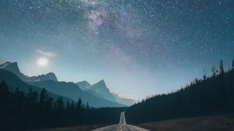Mountains in star time lapse at night landscape Stock Footage 165414315