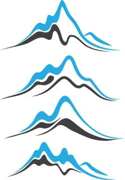 Mountains with Steep Peaks Logo Stock Illustration