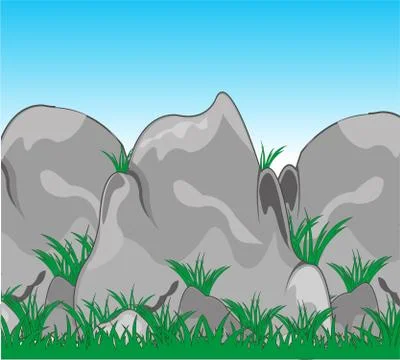 Mountains from stone Stock Illustration