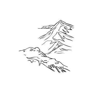 Mountains, stones sketch vector illustration Stock Illustration
