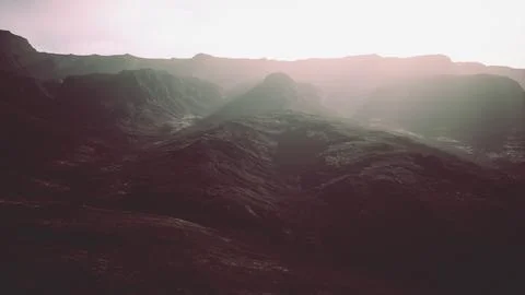 Mountains with strange dramatic sky Stock Illustration