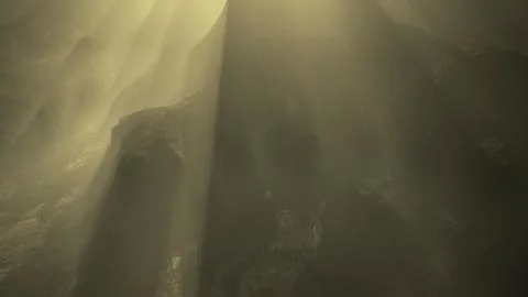 Mountains with strange dramatic sky Stock Illustration