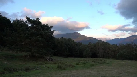 Mountains in summer through the Valley of Aran Stock Footage 97459310