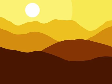 Mountains on the Sun background.  illustration Stock Illustration
