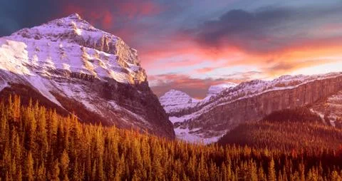 Mountains At Sunset Stock Photos