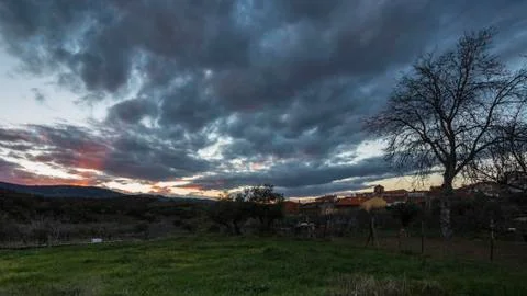 Mountains at sunset Stock Photos