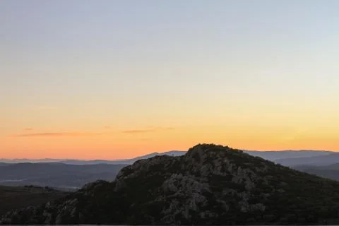 Mountains at sunset Stock Photos