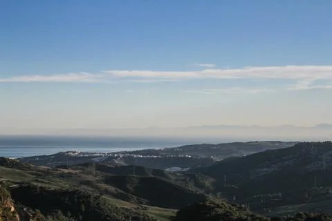 Mountains at sunset Stock Photos