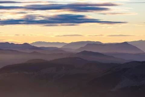 Mountains at sunset Stock Photos