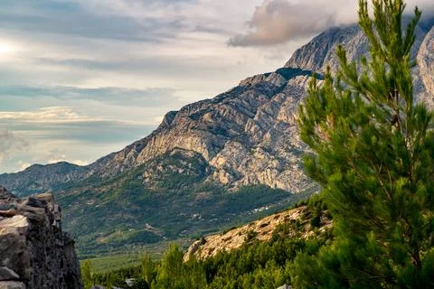 Mountains in sunset Stock Photos