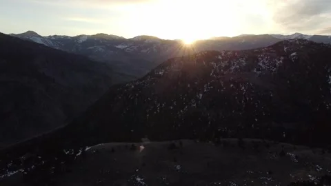 Mountains at sunset slow fly Stock Footage 310572813