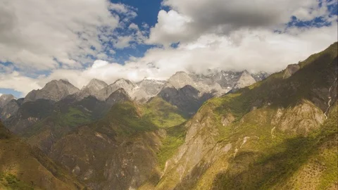 Mountains Timelapse near Tiger Leaping Gorge, Yunnan, China  Stock Footage 101068633