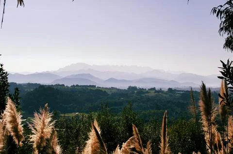 Mountains from the top of a hillside Stock Photos