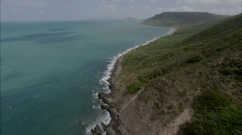Mountains Trees Ocean Coast Stock Footage 38108088