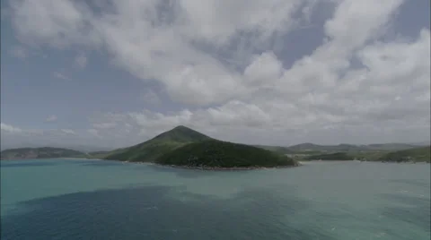 Mountains Trees Ocean Coast Stock Footage 38108180