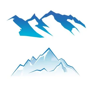 Mountains two styles Stock Illustration
