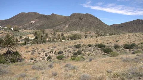 Mountains under the blue sky in the desert of almeria Stock Footage 90915086