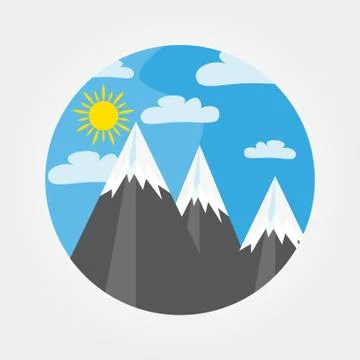 Mountains under the sun. Stock Illustration