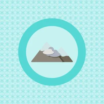 Mountains vacation flat icon Stock Illustration
