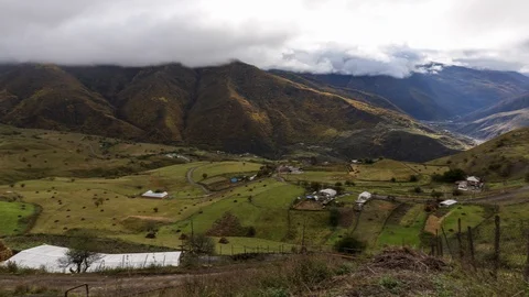 Mountains, valley, mist Stock Footage 104358265