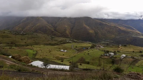 Mountains, valley, mist Stock Footage 107545943