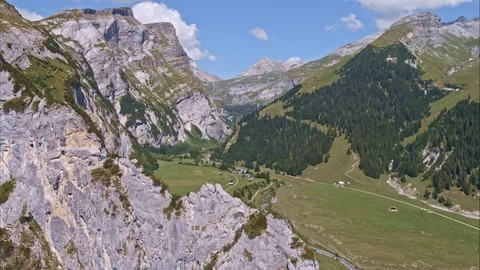 Mountains Valley Over Rocks Bargis Aerial 4k Stock Footage 94124420