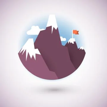 Mountains vector icon. Stock Illustration