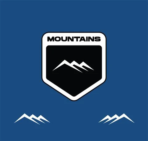 Mountains vector logo emblem stripe Stock Illustration