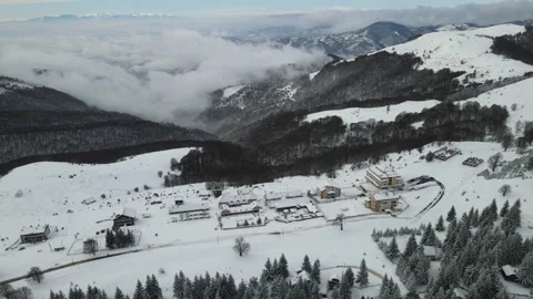Mountains, view, drone, snow, ski Stock Footage 169920935