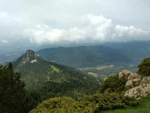Mountains view during summer cloudy day Stock Photos