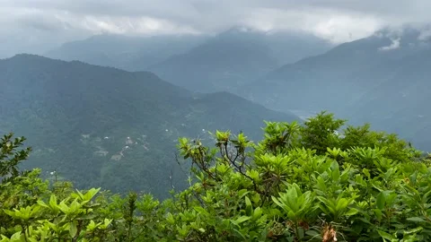 Mountains view from peak above Stock Footage 218436217