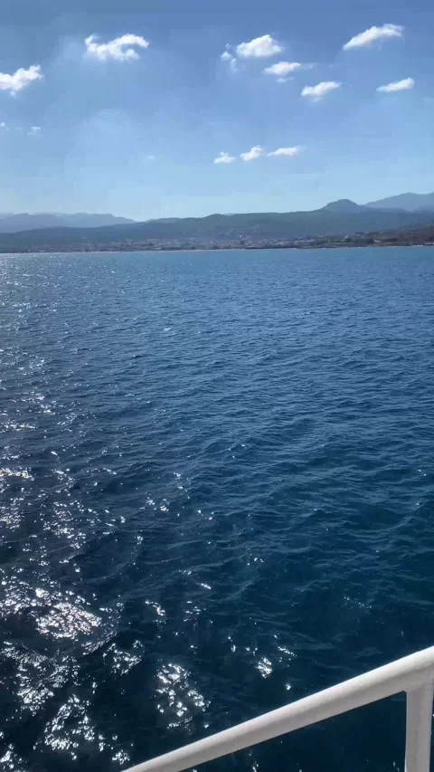 Mountains. View of the sea from the ship. Vertical video Video stock 287234579