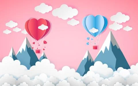 The mountains with views over the beautiful clouds Stock Illustration