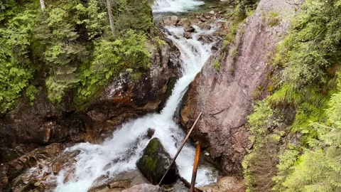 Mountains waterfall flowing. Stock Footage 276189593
