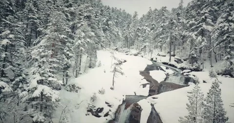 MOUNTAINS WATERFALL FOREST 4K Stock Footage 132688006