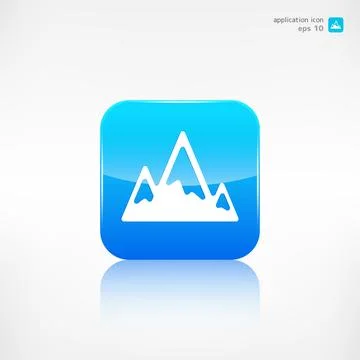Mountains web icon vector illustration. Illustrazione stock