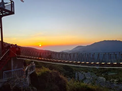 Mountains when the sun rises Stock Photos