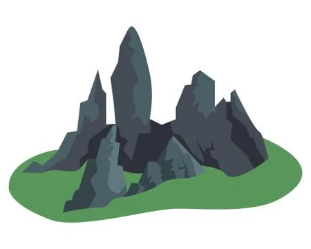 Mountains on white background Stock Illustration