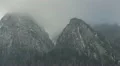 Mountains Winter Bad Weather Snowstorm Colorless Obscure Landscape Foggy Scenic HD Footage