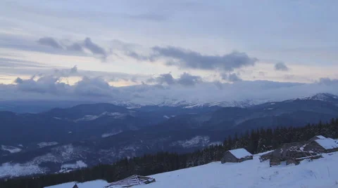 Mountains in winter Stock Footage 47250592